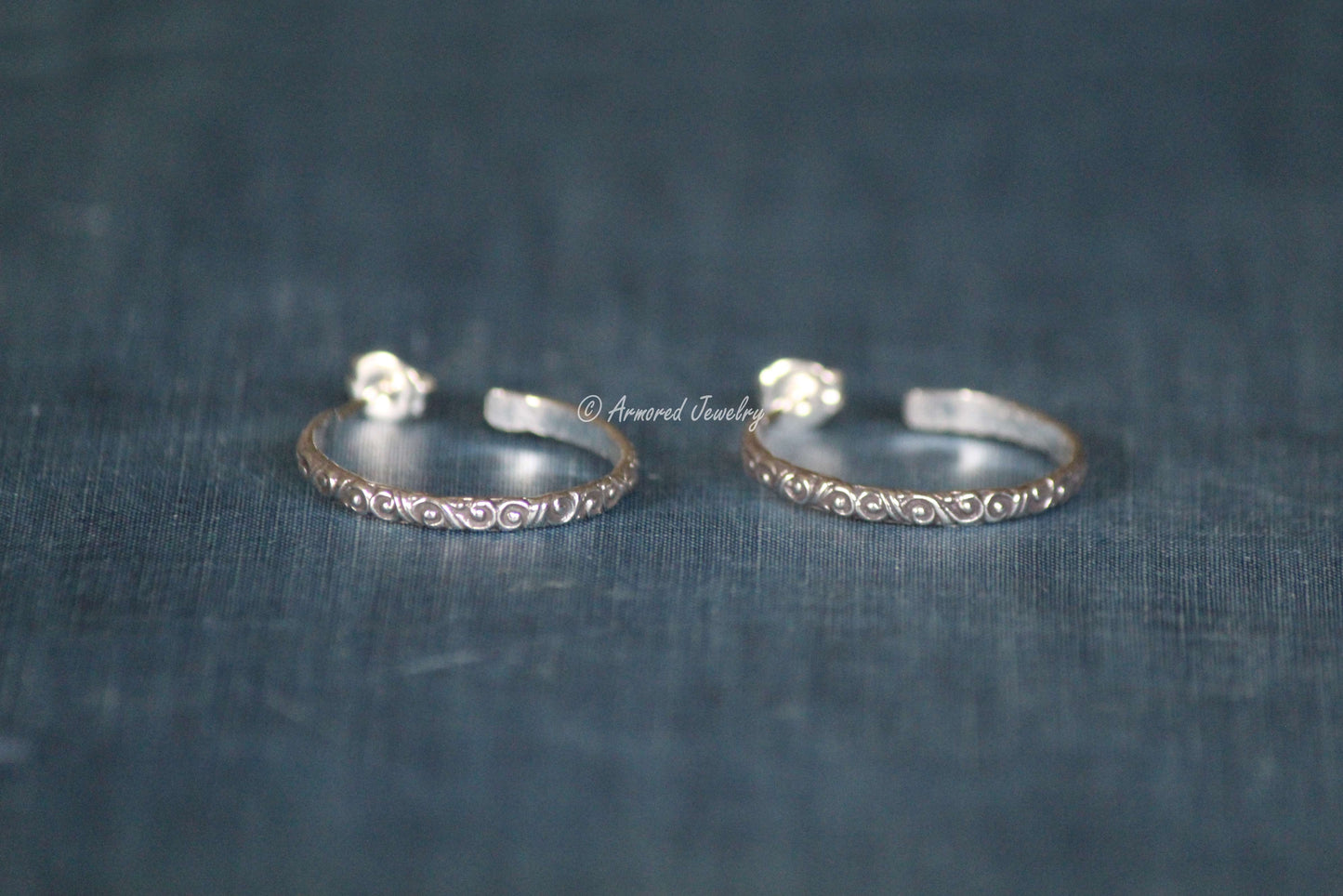 Sterling Silver Filigree Hoop Earrings