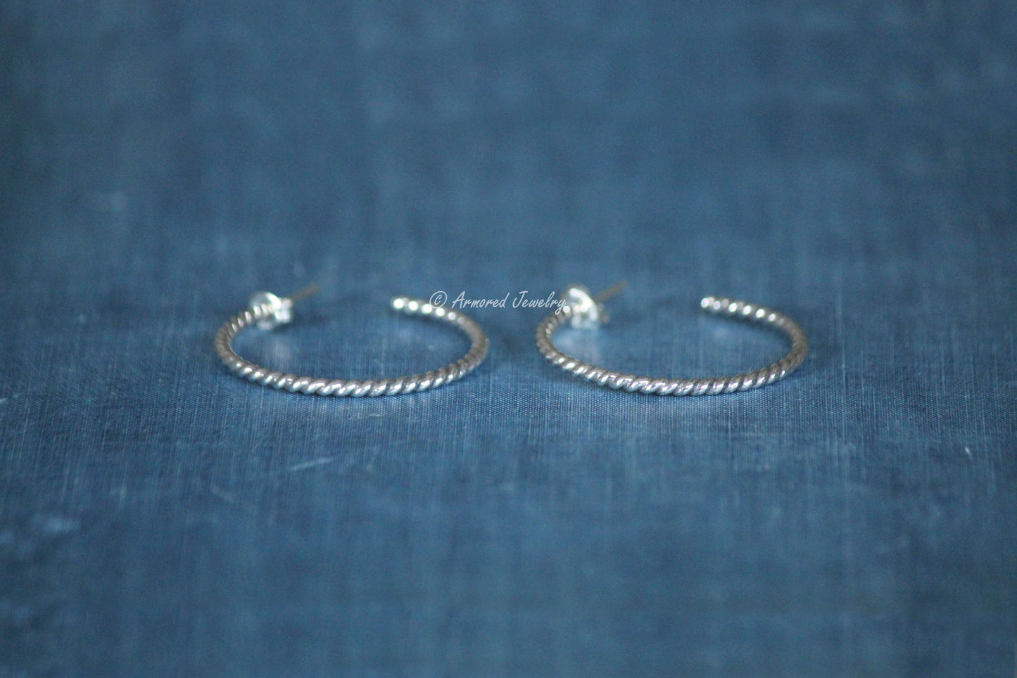 Sterling Silver Rope Hoop Earrings