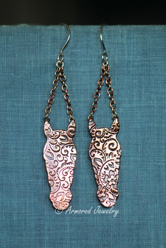 Mixed Metals Horse Chandelier Earrings