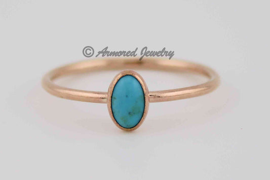 Yellow Gold-Filled Dainty Turquoise Ring