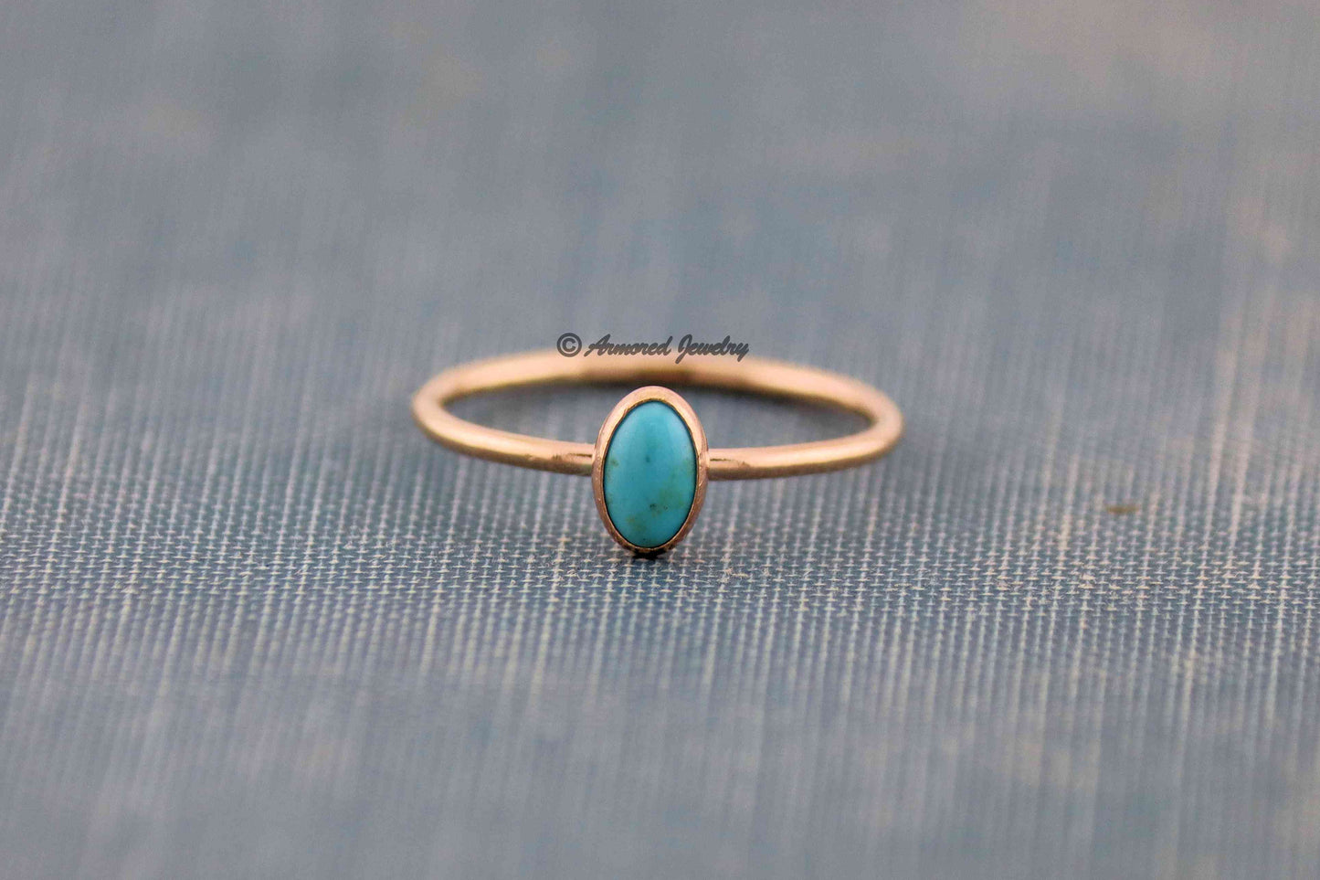 Yellow Gold-Filled Dainty Turquoise Ring