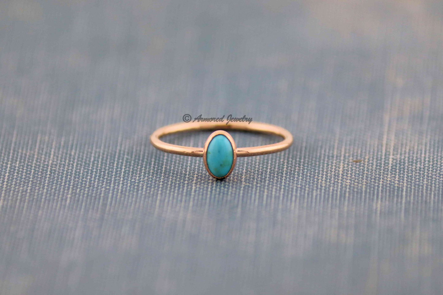 Yellow Gold-Filled Dainty Turquoise Ring