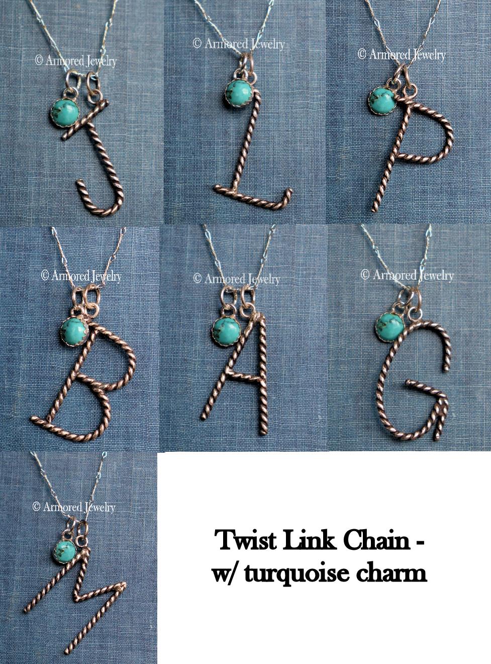 Sterling Silver Ranch Cattle Brand Initial Charm Neckace