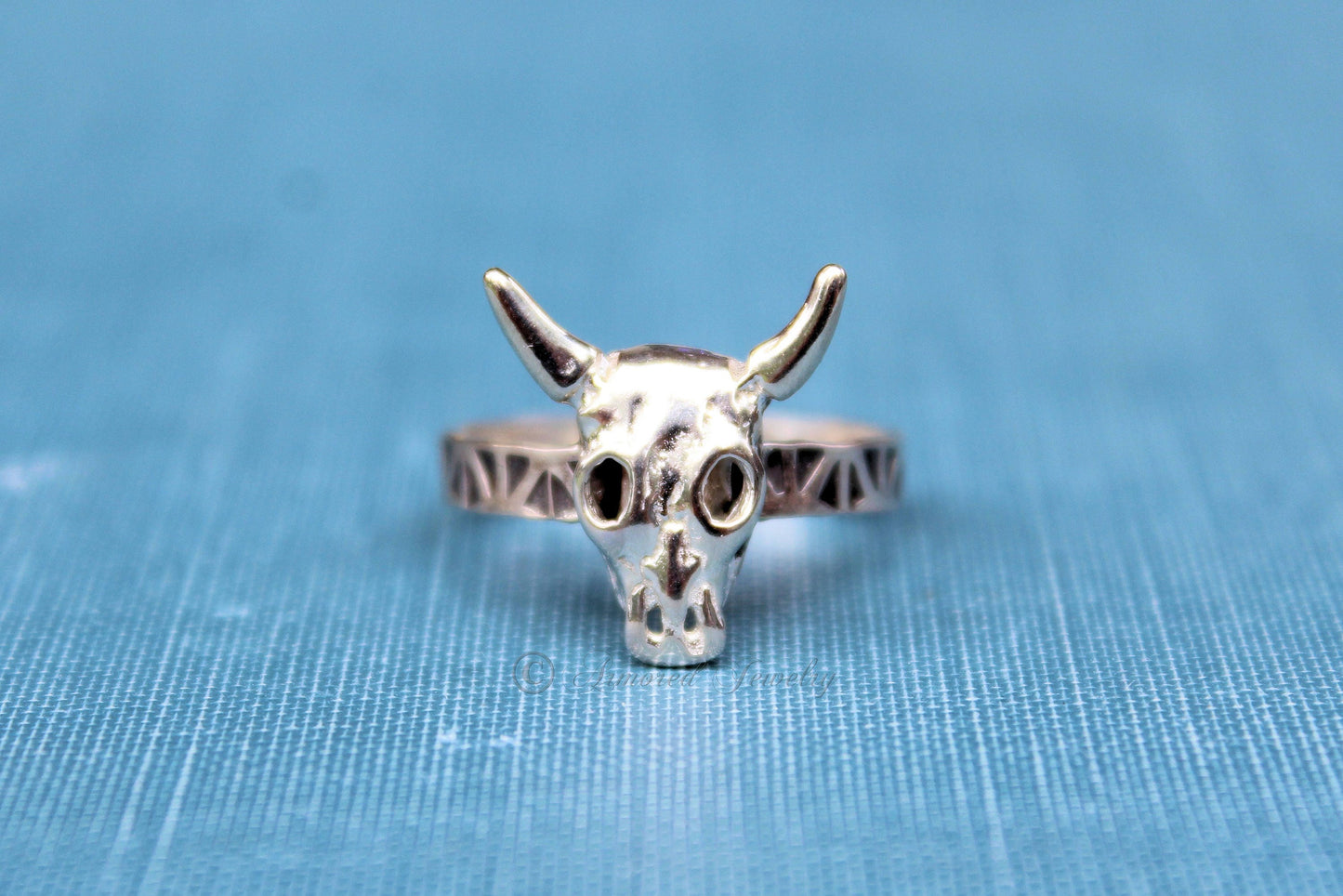 Sterling Silver Steer Head Skull Longhorn Ring