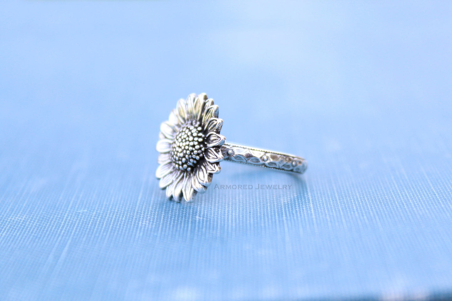 Sterling Silver Sunflower Ring