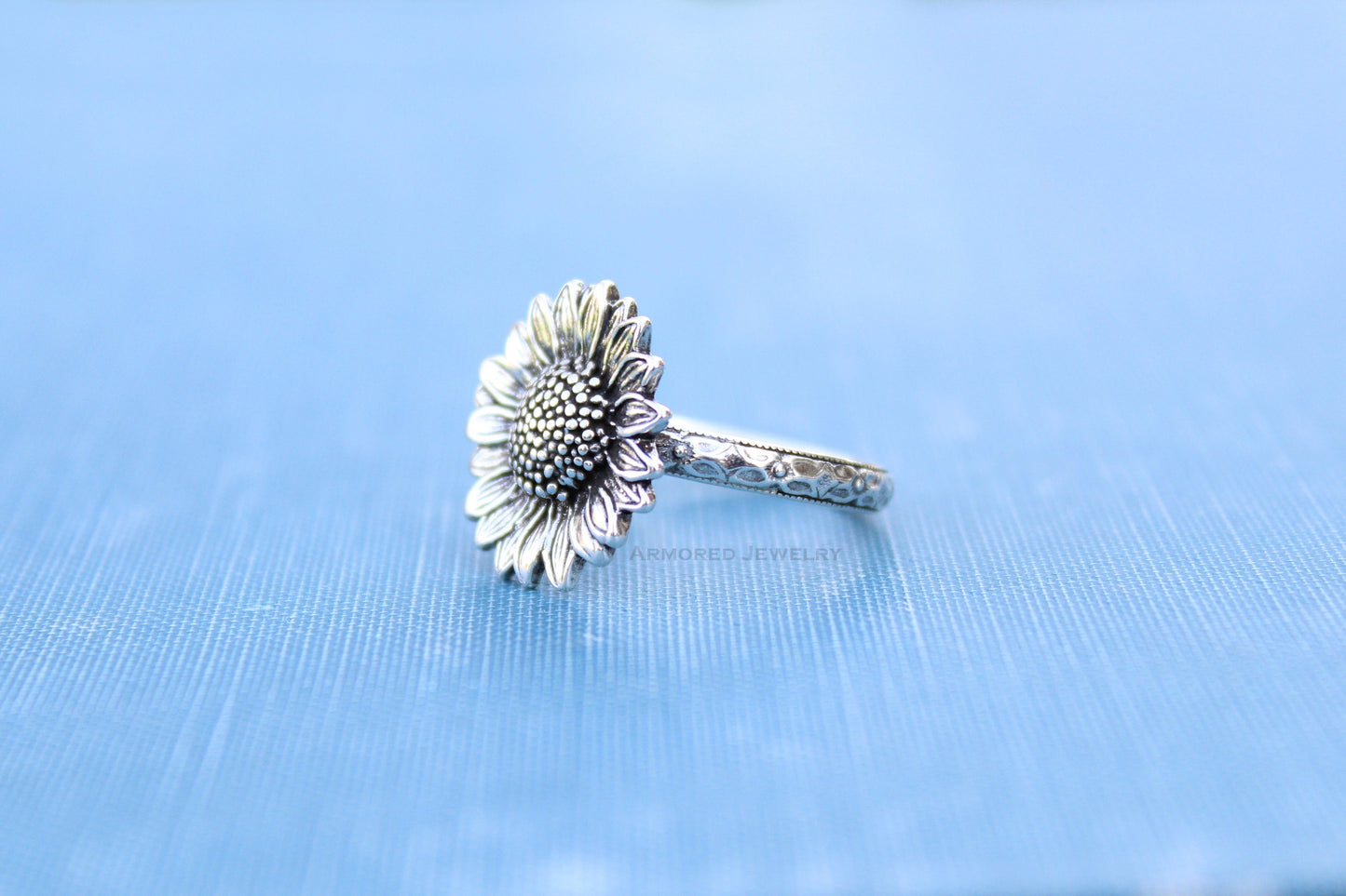 Sterling Silver Sunflower Ring