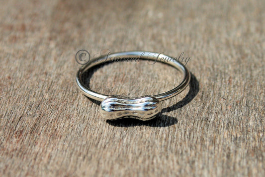 Sterling Silver Tiny Peanut Ring