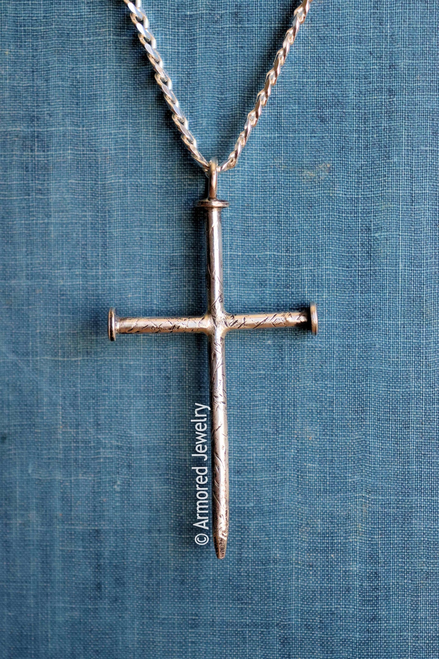 Sterling Silver Triple Nail Cross Necklace