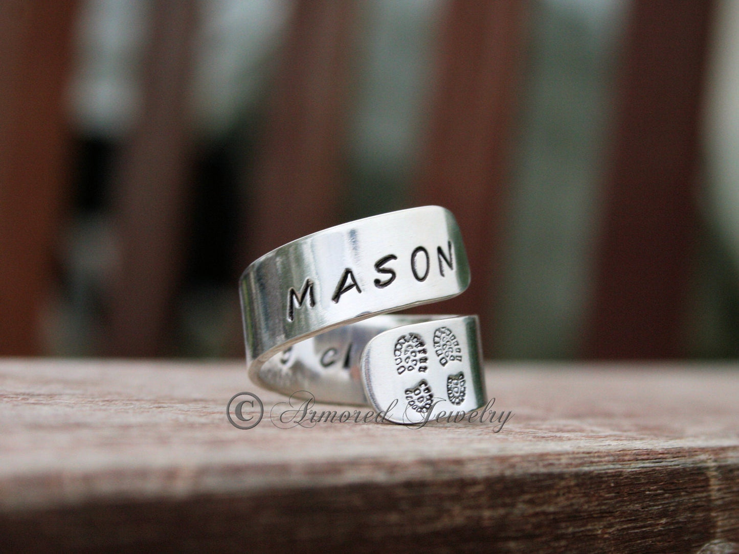 Sterling Silver Personalized Military Ring