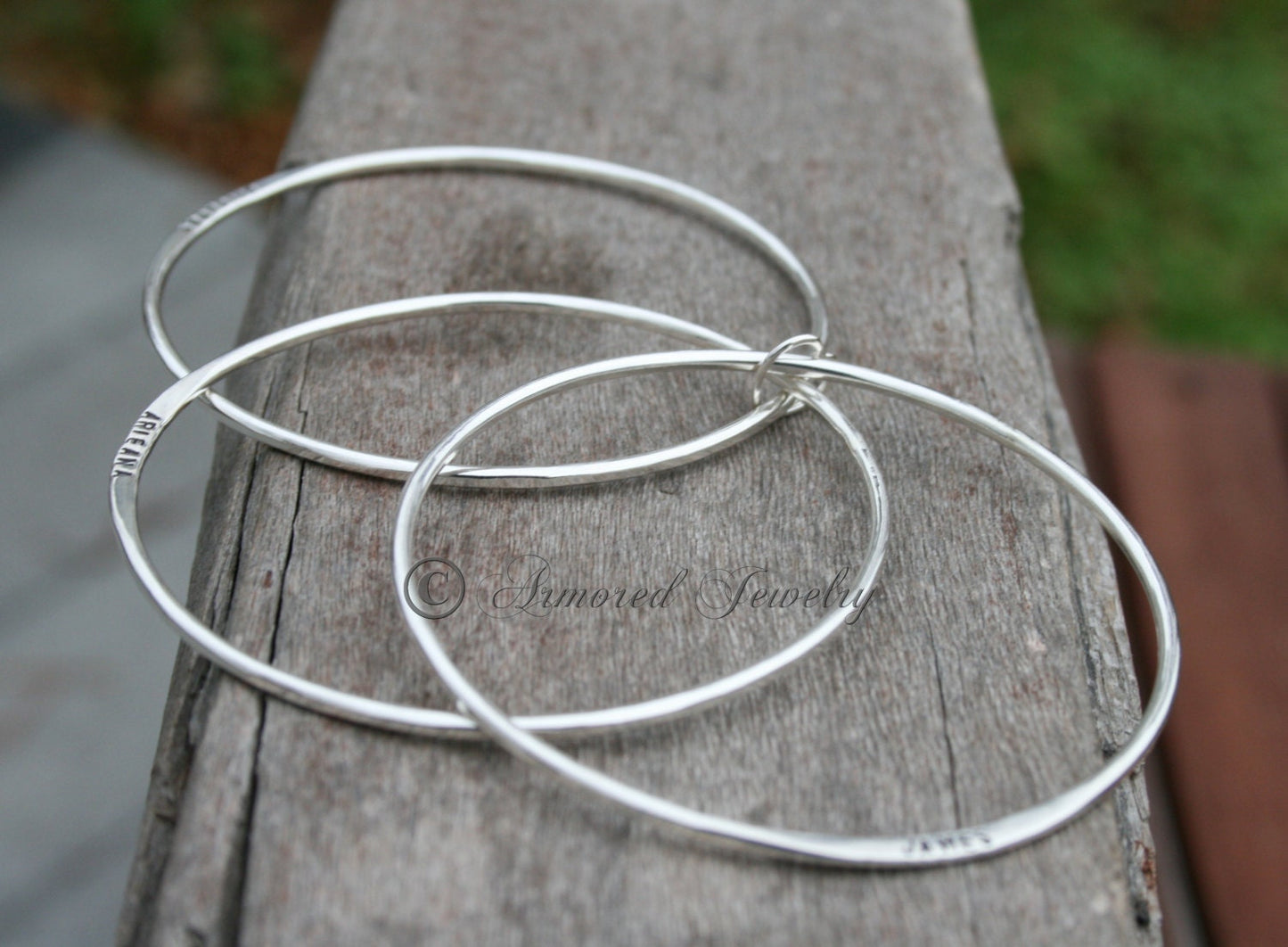 Sterling Silver Personalized Custom Name Bangle Bracelet