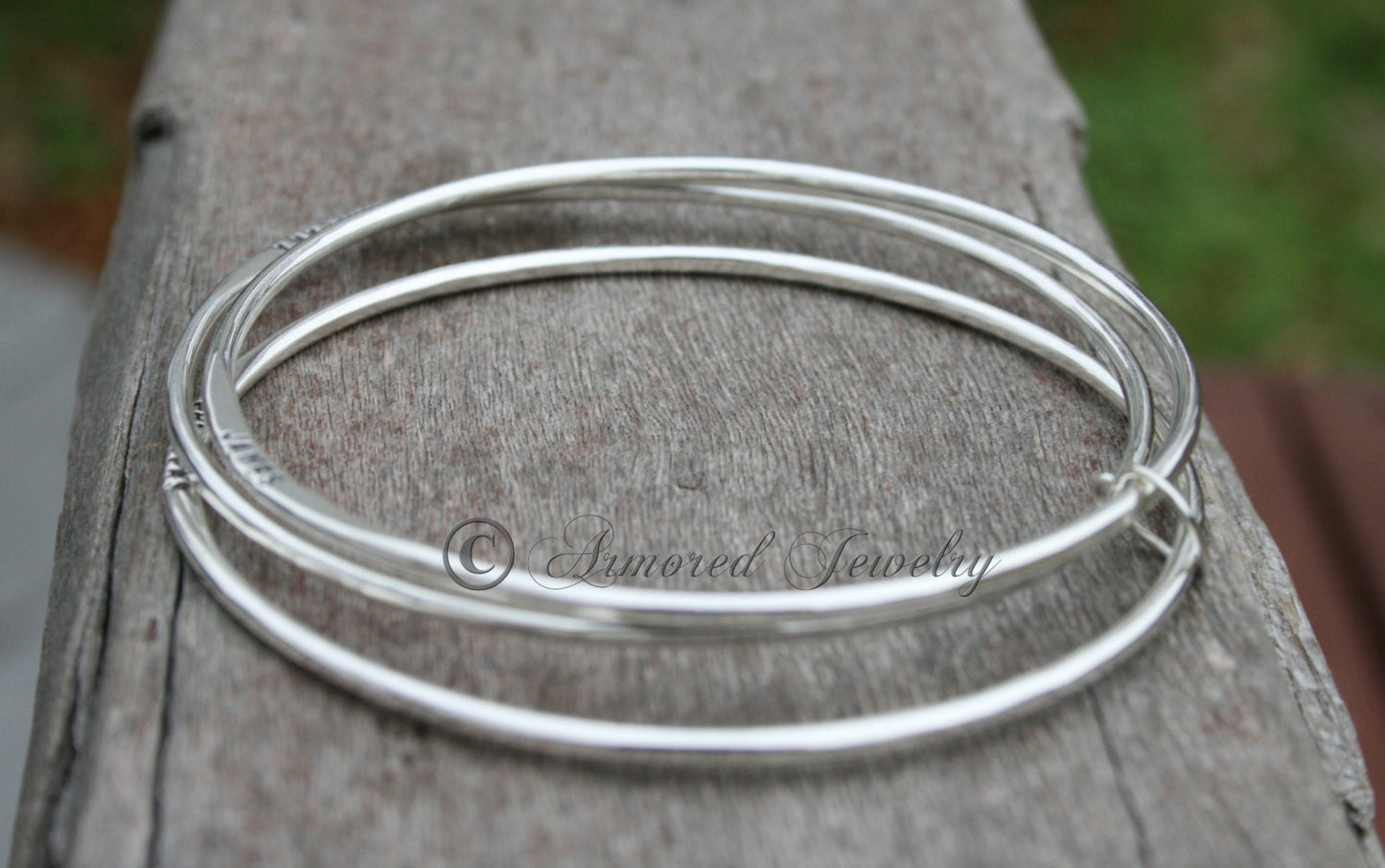 Sterling Silver Personalized Custom Name Bangle Bracelet