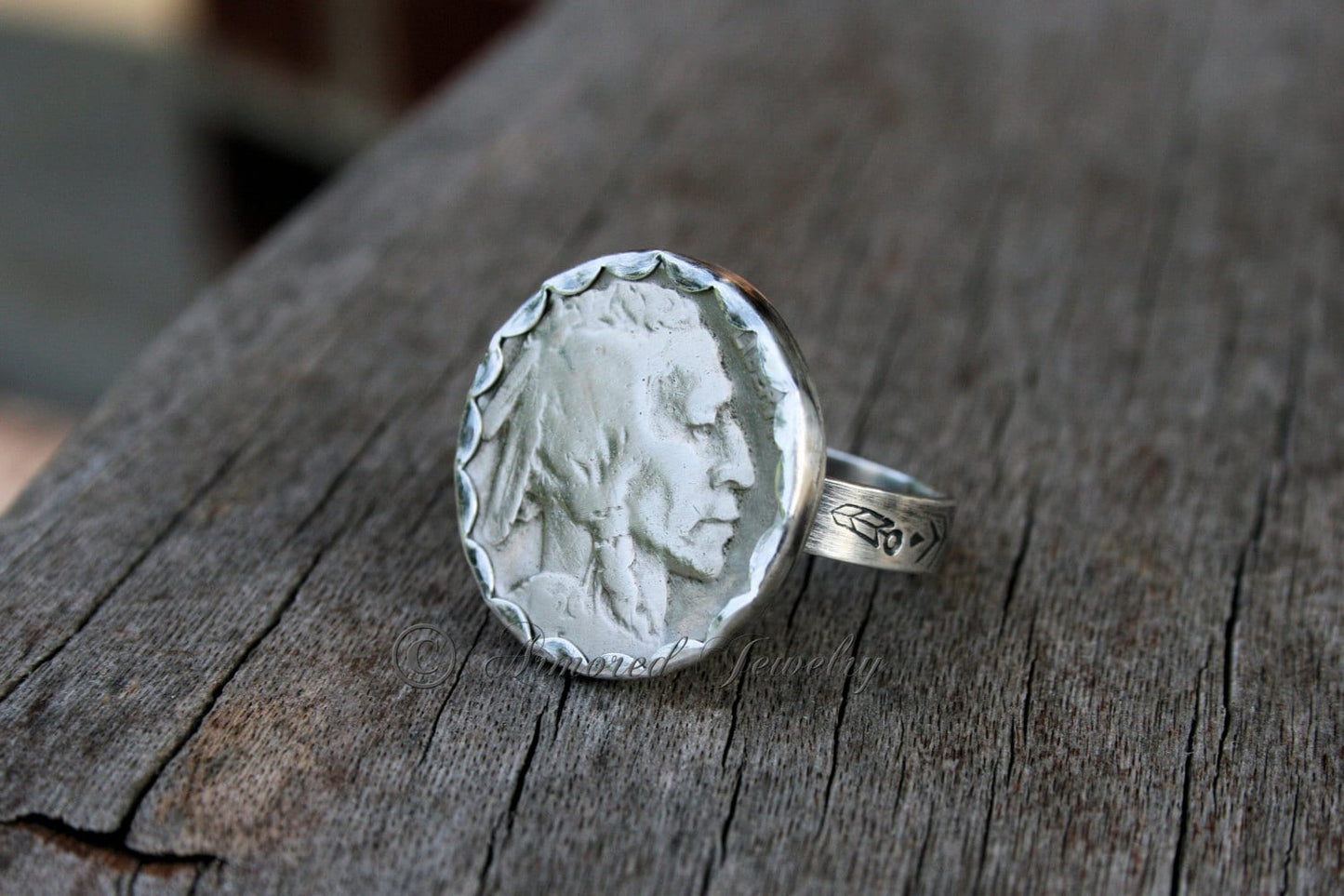 Sterling Silver Buffalo Nickel Ring
