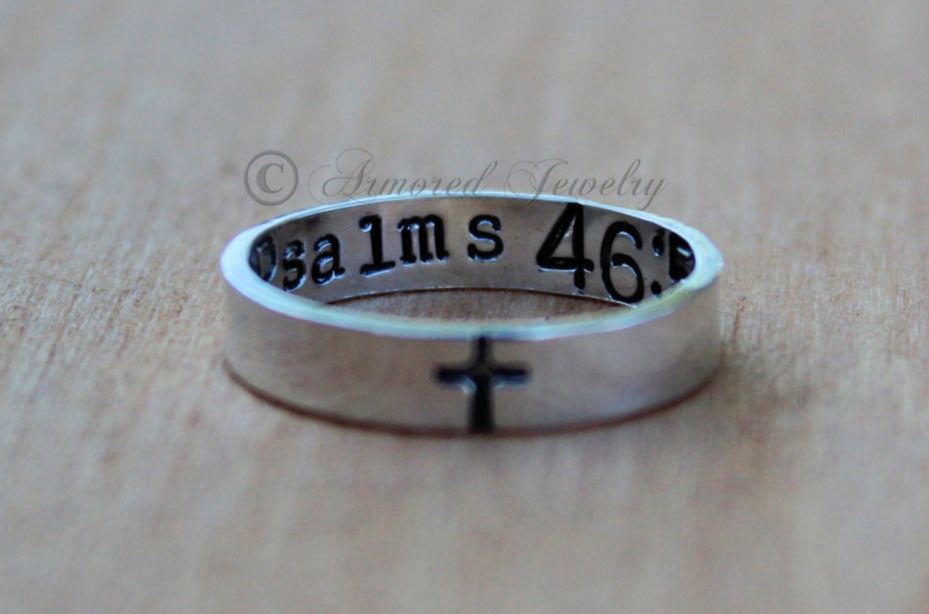 Sterling Silver Psalm 46:5 Ring